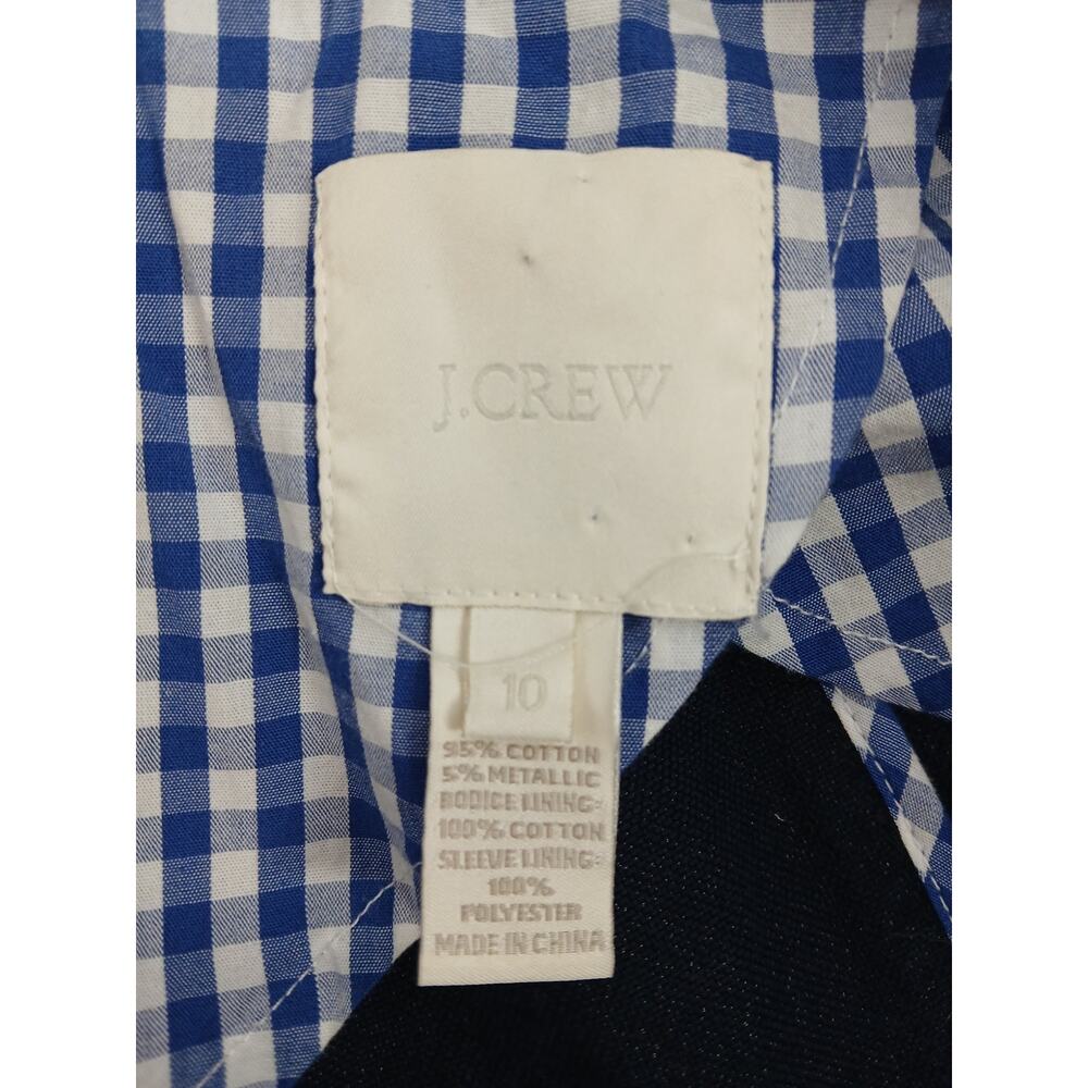 J.Crew Double Breasted Denim Jacket Peacoat Womens Size 10 Blue Gold Buttons - Picture 5 of 7